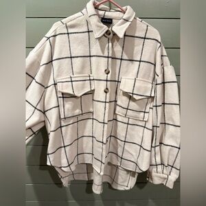 MIOU MUSE Cream and Black Shacket - Size L